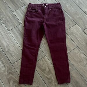 Seven7 Maroon Burgundy Wine Stretch Denim Jeans Womens Size 12